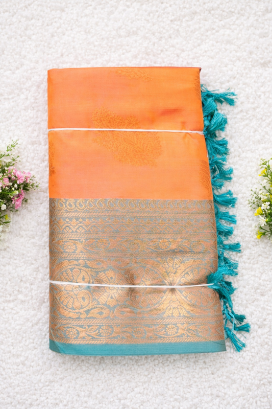 KANHARA KANCHI SOFT PATTU SAREE (WARM ORANGE)