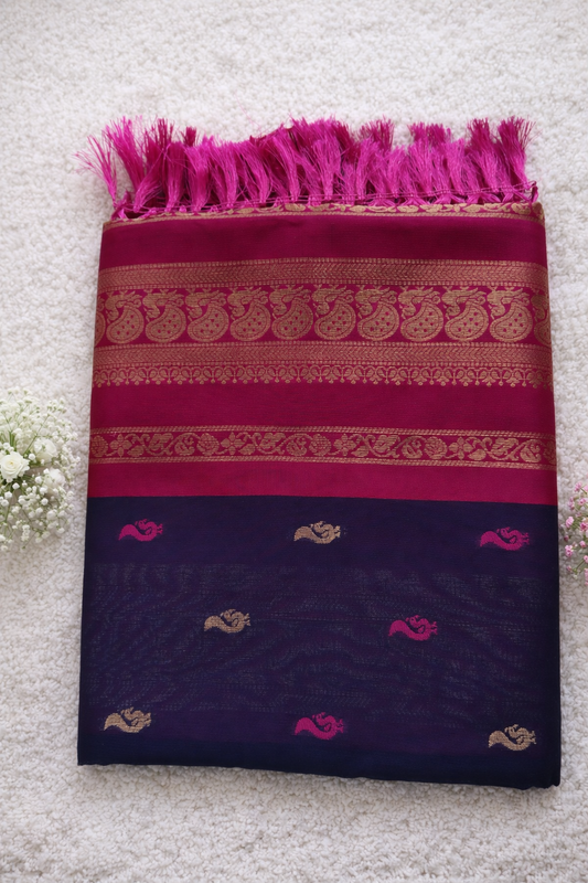 KANHARA KALYANI PREMIUM COTTON SAREE (MAGENTA)
