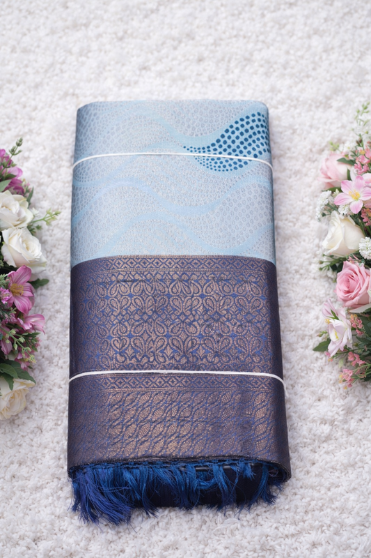 KANHARA ELANIL PATTU SAREE (SKY BLUE)