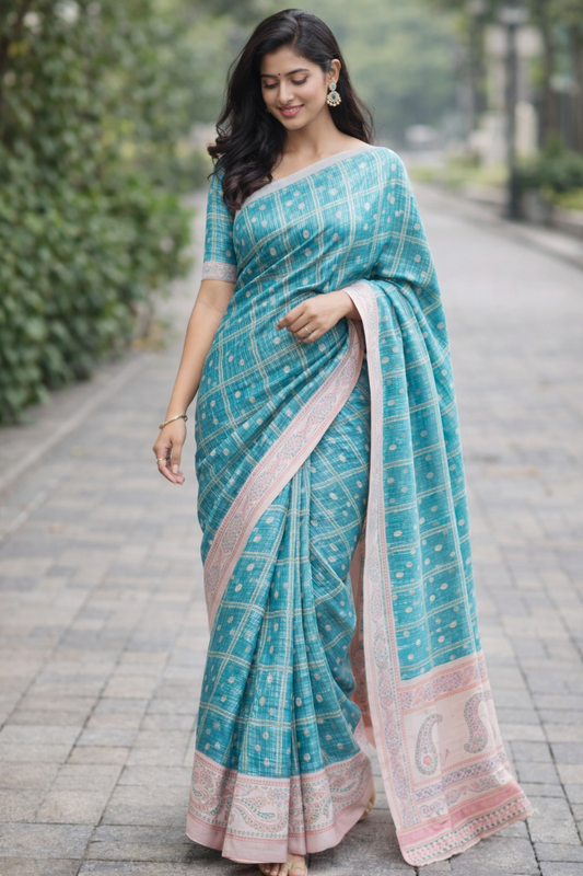 KANHARA MITHRA PATTU SAREE (TURQUOISE BLUE)