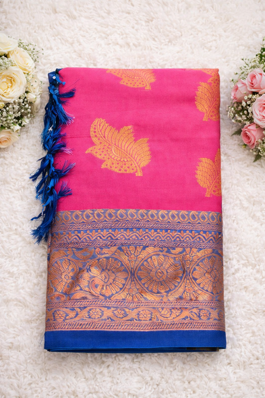 KANHARA KANCHI SOFT PATTU SAREE (RANI PINK)