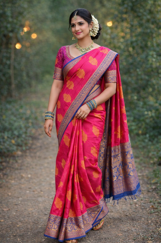 KANHARA KANCHI SOFT PATTU SAREE (RANI PINK)