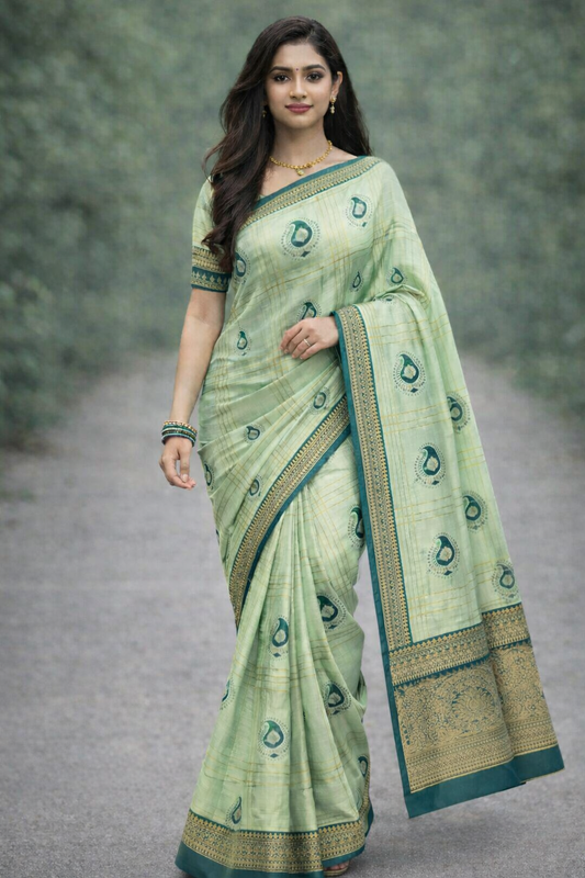 KANHARA MITHRA PATTU SAREE (MINT GREEN)