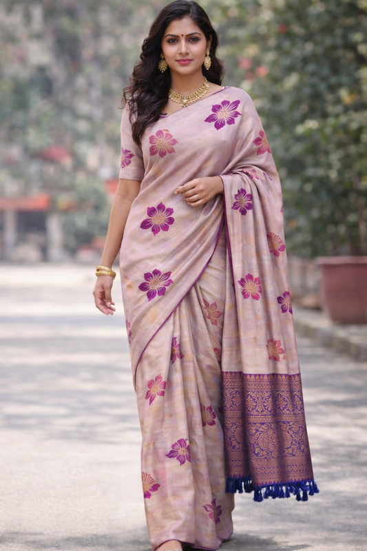 KANHARA ELANIL PATTU SAREE (BLUSH PINK)